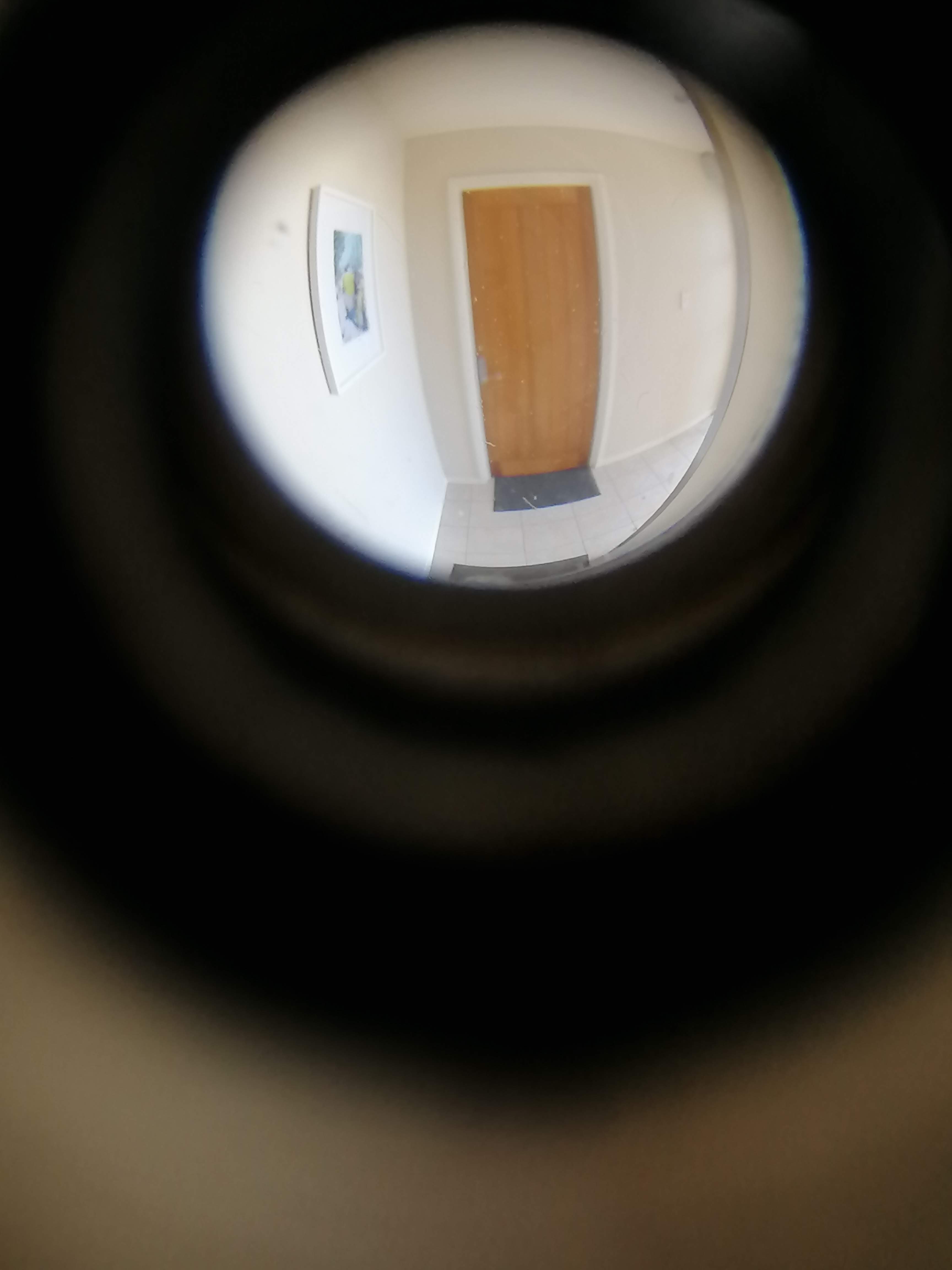 Door peephole viewed from the corridor